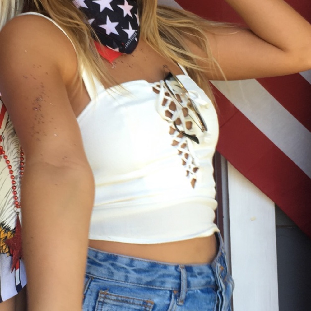 Flynn Skye lace up crop top size XS